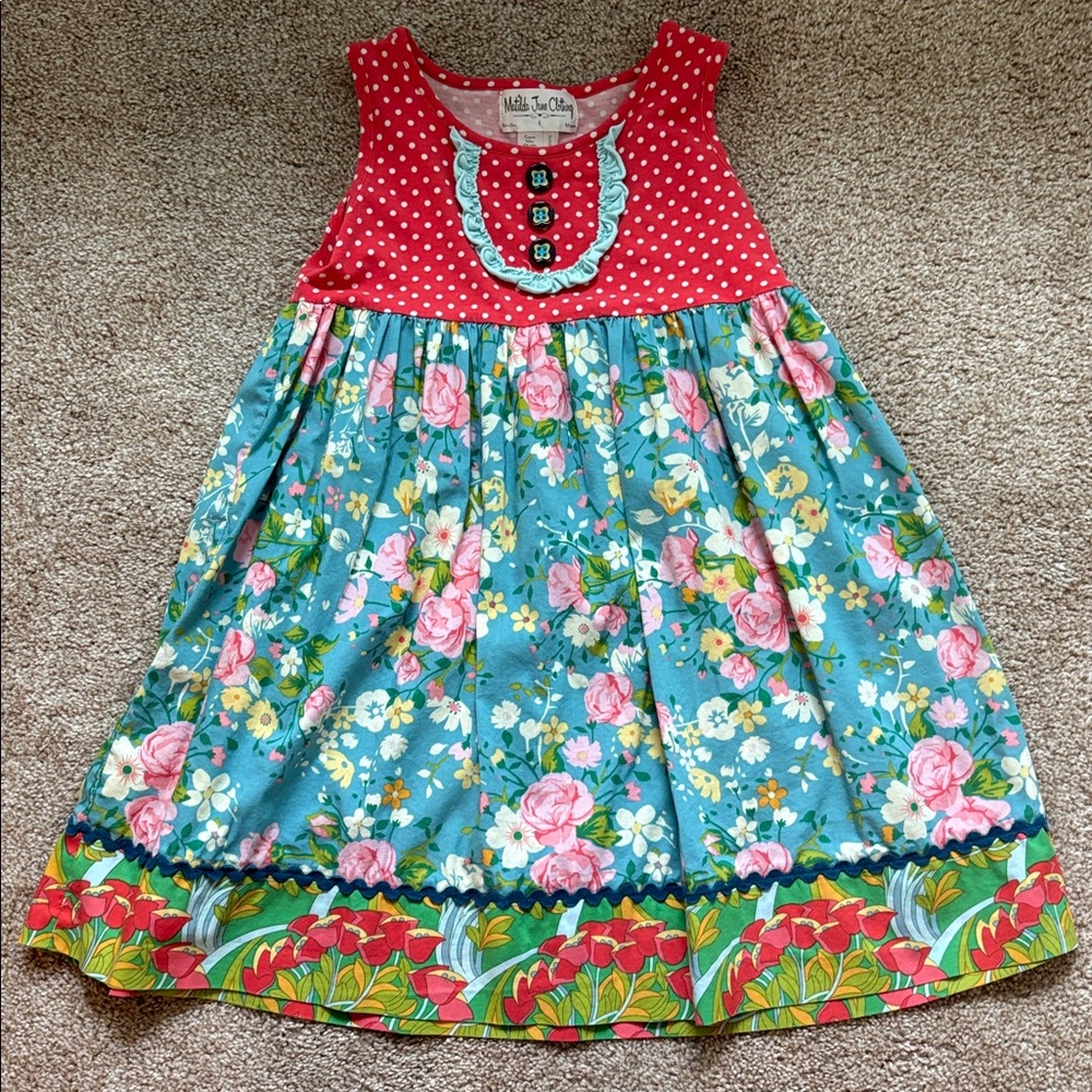 Matilda Jane Floral and Polka Dot Sleeveless Dress